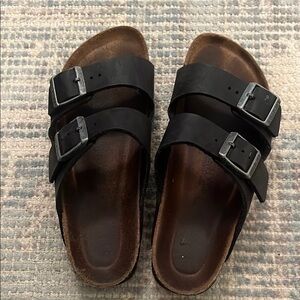Birkenstock black with extra padding double strap sandal